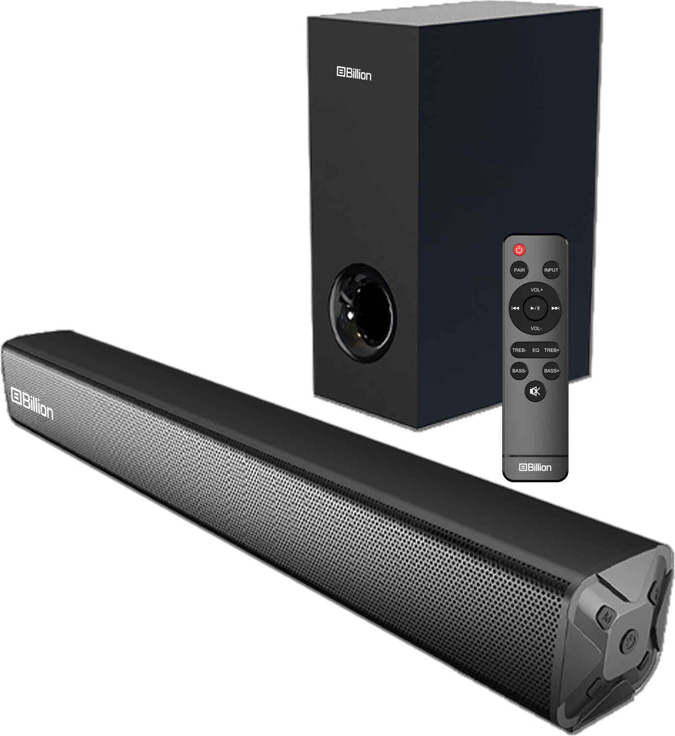Billion Thunder 160, 160 Watts, 2.1 Channel, Immersive cinematic experience, EQ Modes 160 W Bluetooth Soundbar (Black, 2.1 Channel)