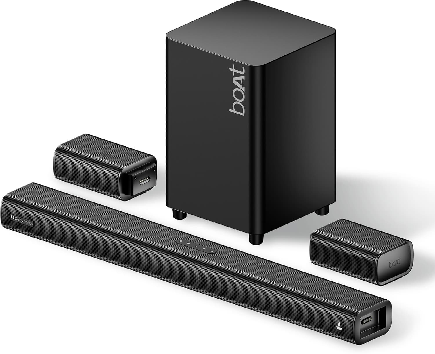 boAt Aavante Prime X, Detachable Satellites, Truly Wireless, Atmos, Free Installation 700 W Bluetooth Soundbar (Premium Black, 7.1.4 Channel)