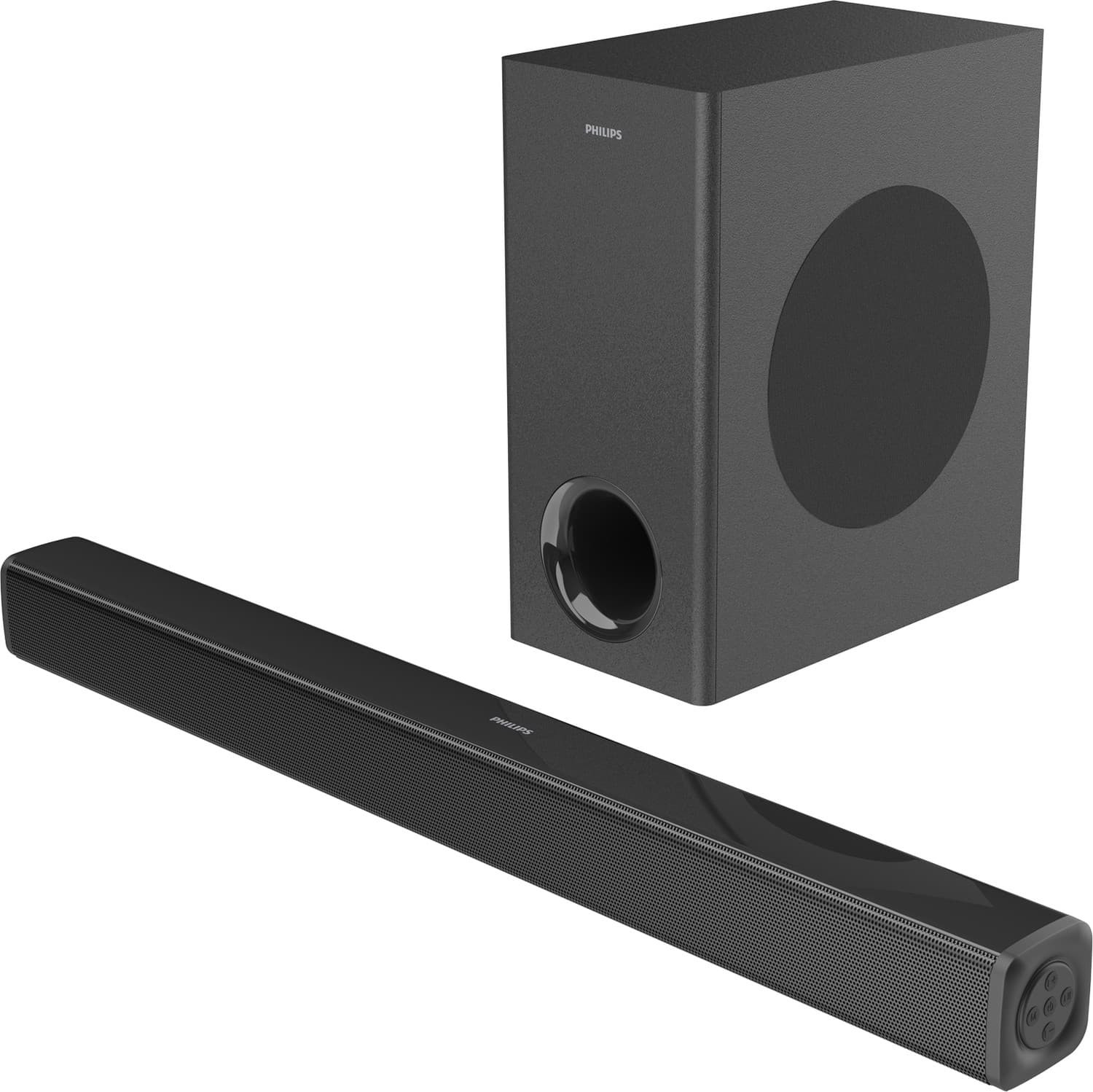 PHILIPS TAB4301/94 5.5 Inch Subwoofer HDMI ARC, USB & Optical Connectivity 100 W Bluetooth Soundbar (Black, 2.1 Channel)