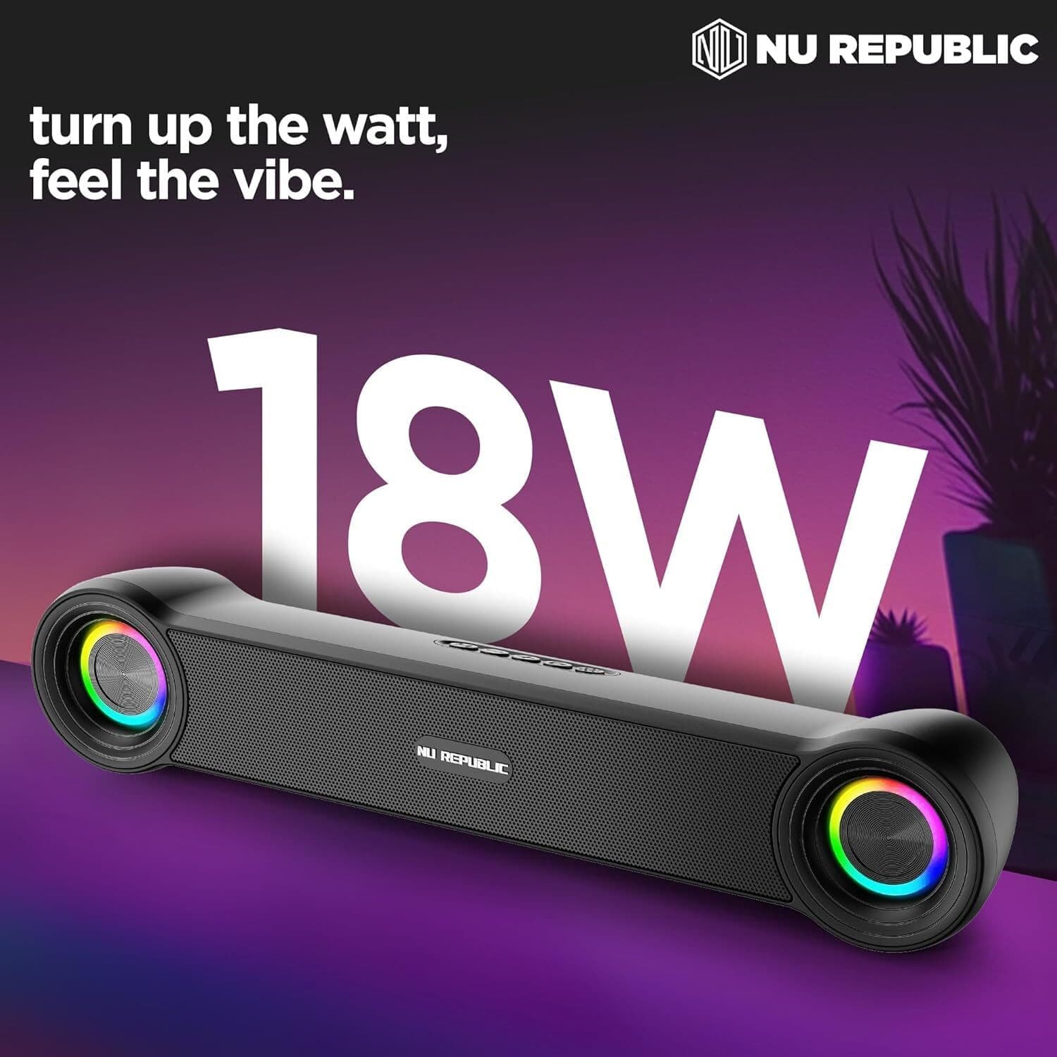 Nu Republic Party Box 180 180 W Bluetooth Gaming Speaker (Black, 2.0 Channel)