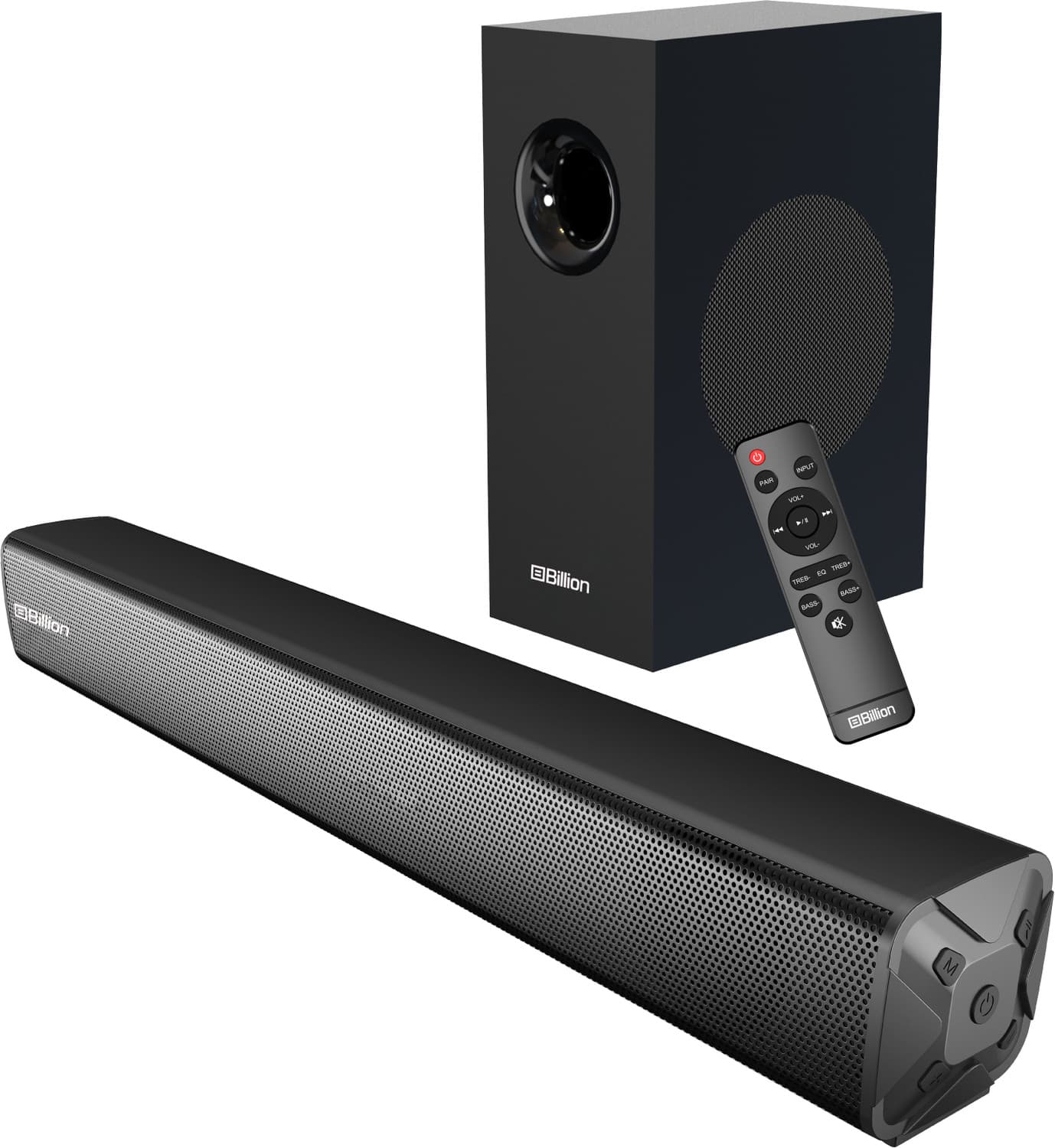 Billion Thunder 80, 80 Watts, 2.1 Channel, Immersive cinematic experience, EQ Modes 80 W Bluetooth Soundbar (Black, 2.1 Channel)