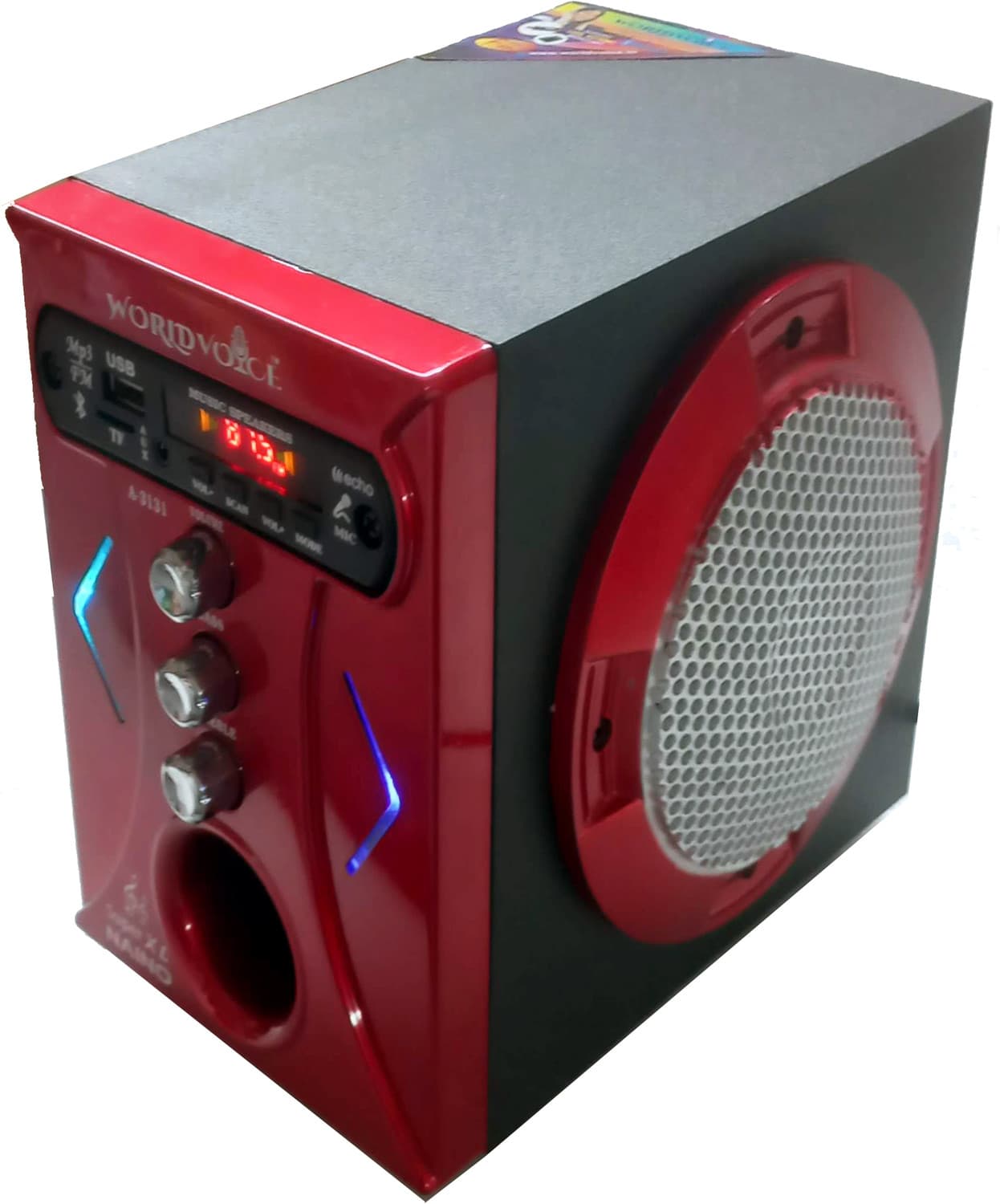 world voice BT SUPER RED 160 W Bluetooth Home Audio Speaker (Red, Stereo Channel)