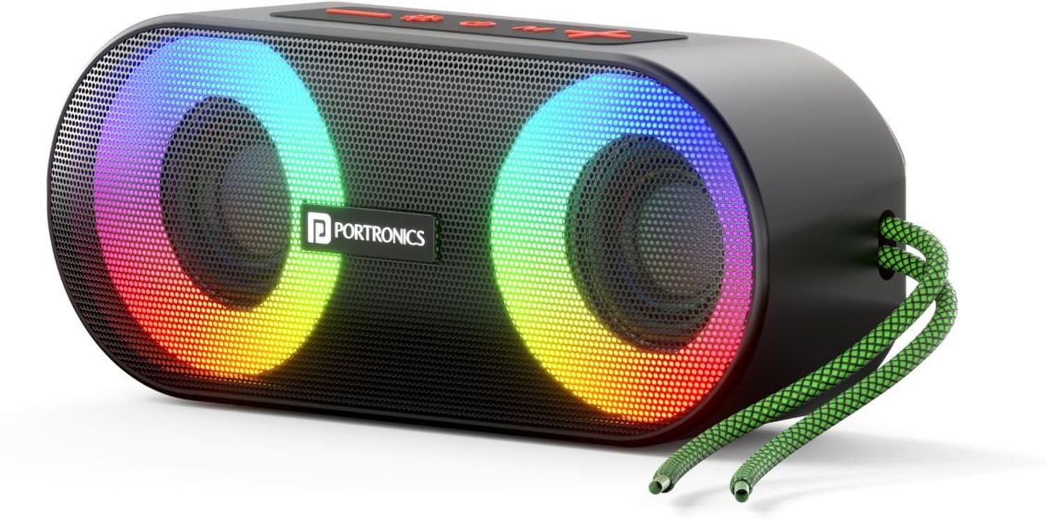 Portronics Pixel 3 Wireless Speaker with 7Hrs Playtime, FM, AUX, BT5.3, Water Resistant 10 W Bluetooth Home Audio Speaker