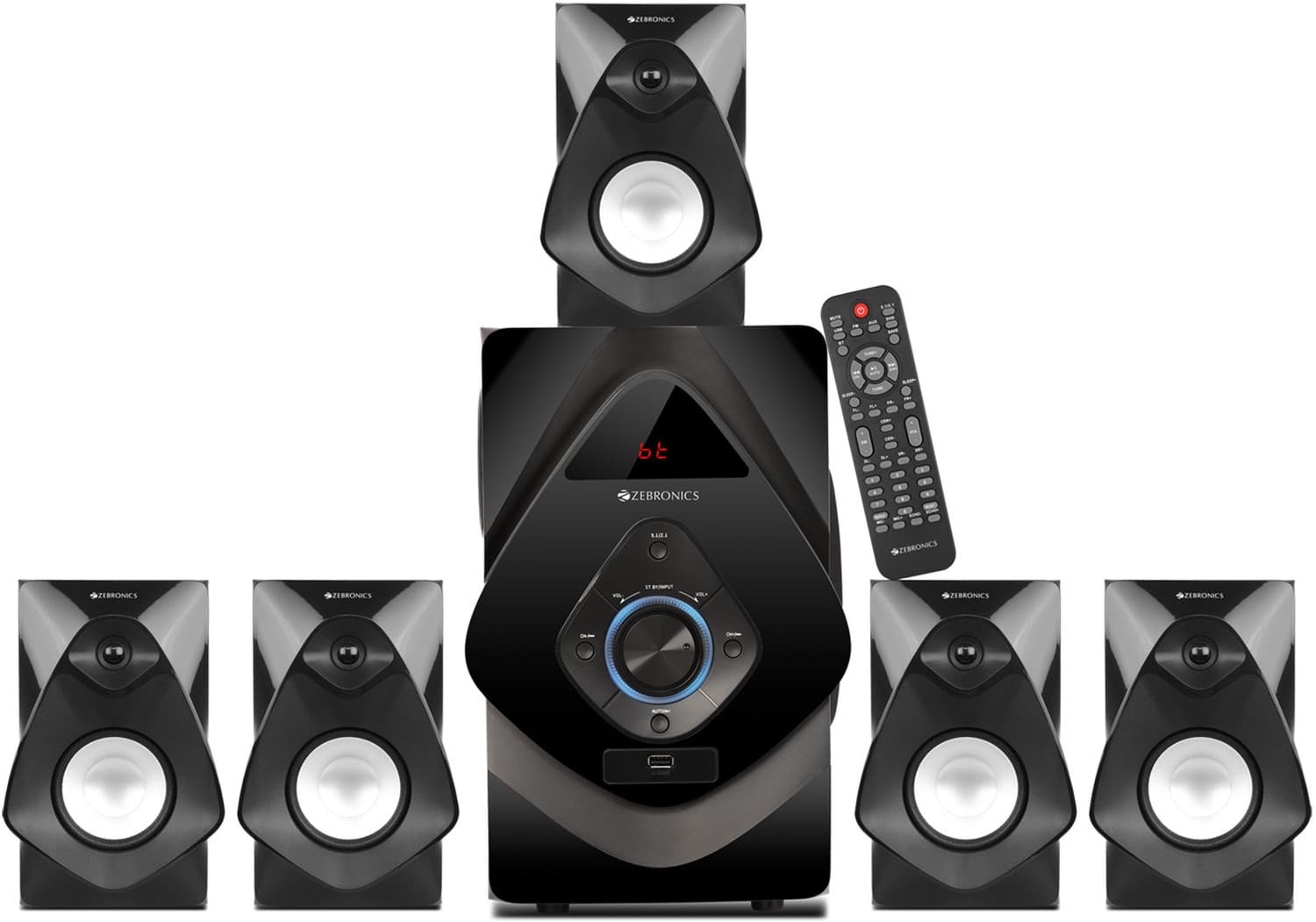 ZEBRONICS Zeb BT8591RUCF Home theater speaker with 6.5" Subwoofer, AC-3 surround sound, 125 W Bluetooth Home Theatre