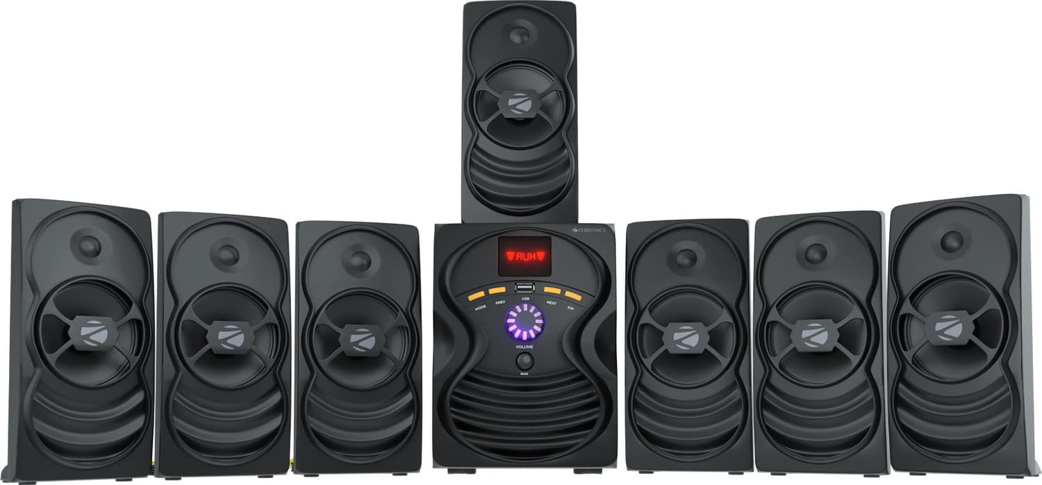 ZEBRONICS Zeb-Omega 7, Bluetooth v5.0, USB, AUX, line input, Volume & Bass control 120 W Bluetooth Home Theatre