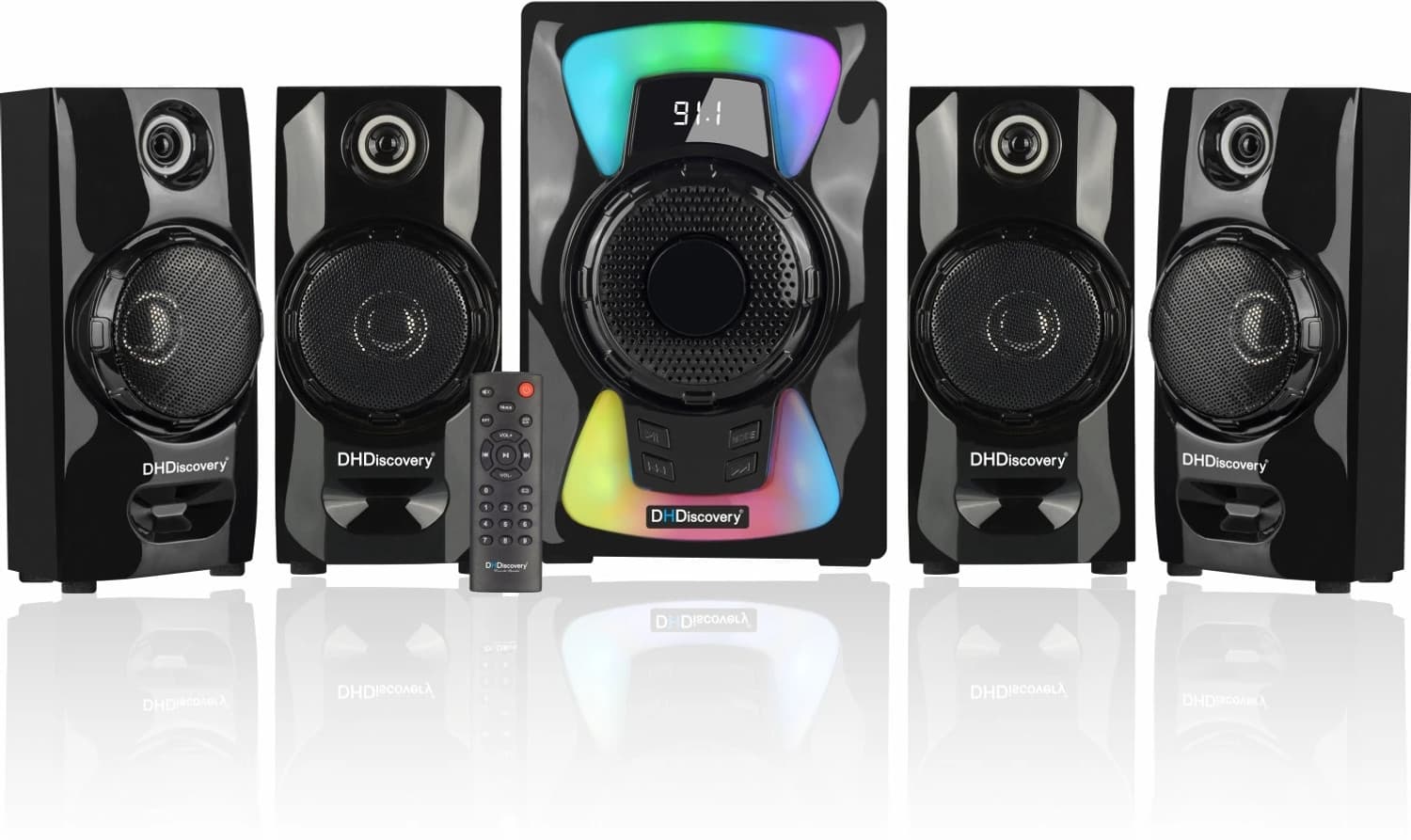 DH Discovery D10 150 Watt Home Theater with (Radio, LCD Display, Remote Control, RGB Light) 150 W Bluetooth Home Theatre