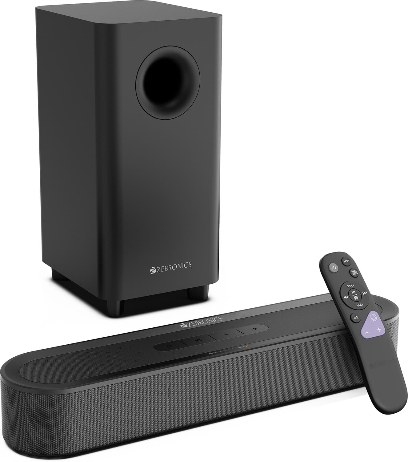 ZEBRONICS Juke Bar 9010C Dual Drivers, Dolby Audio,Optical IN,HDMI ARC & AUX Compact 140 W Bluetooth Soundbar (Black, 2.1 Channel)