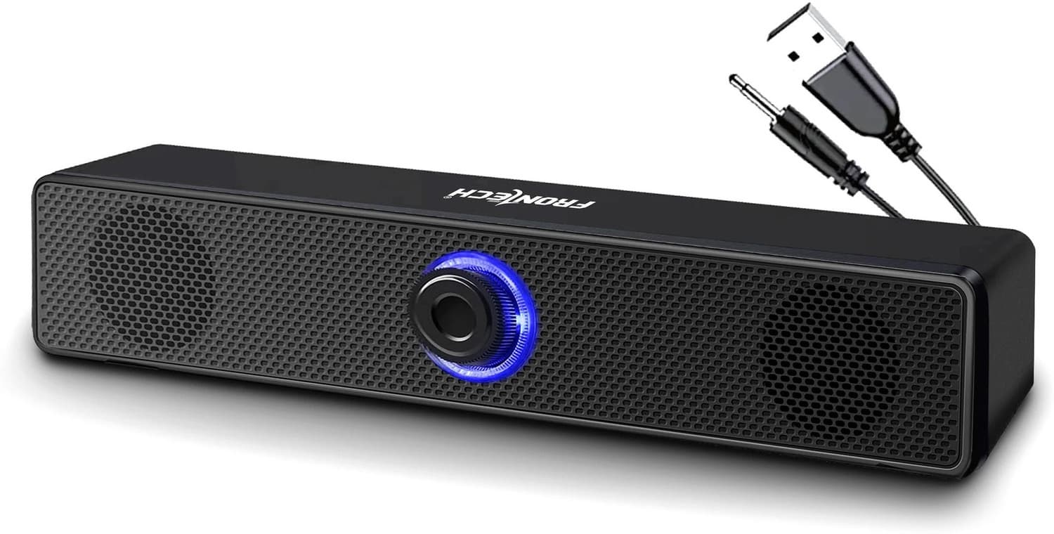 Frontech 1.0 USB with AUX | LED Lights| Volume Control | PC, Mobile SPK-0008 10 W Laptop/Desktop Speaker