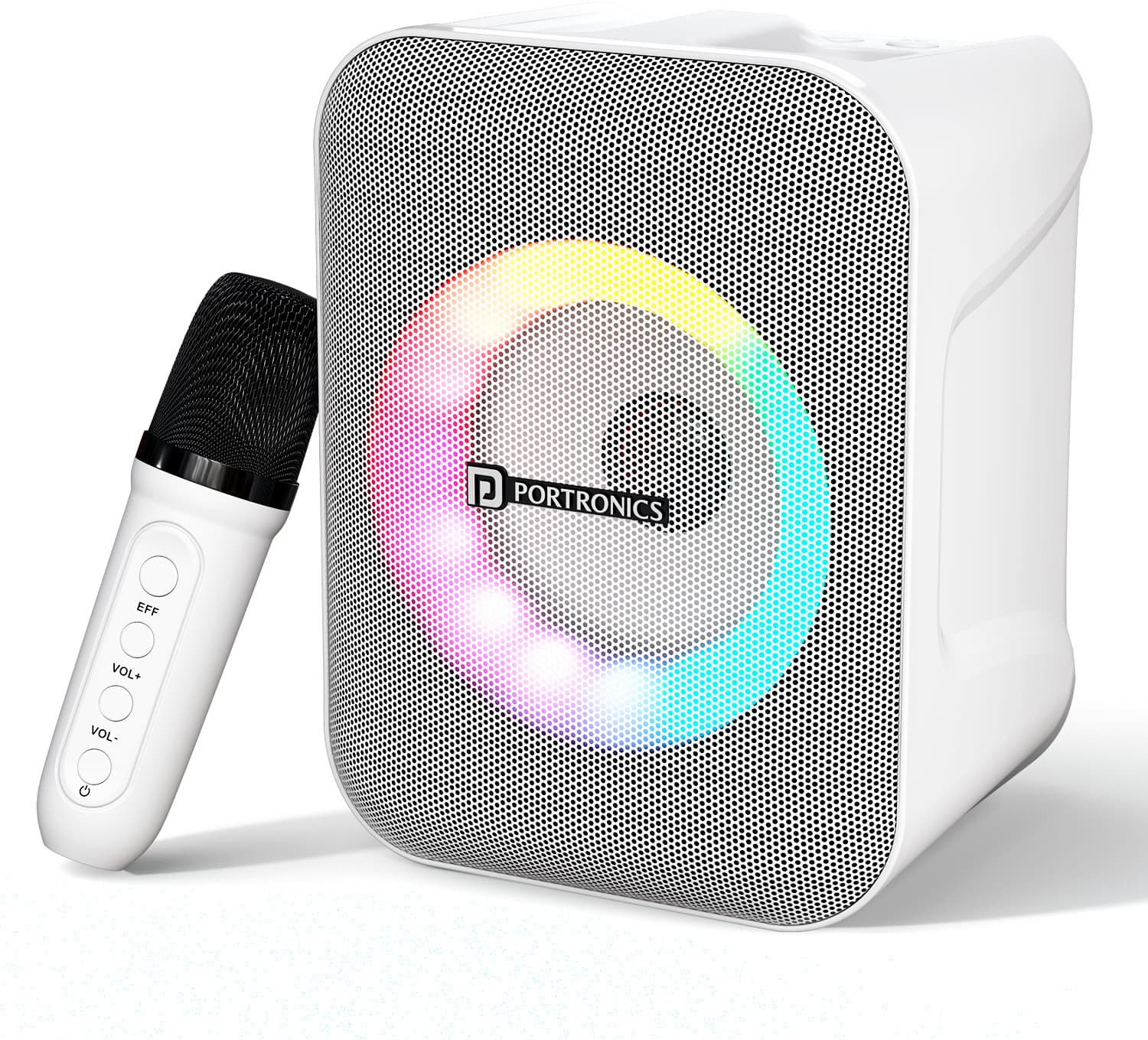 Portronics Apollo One 20W Bluetooth Portable Speaker With Wireless Karaoke Mic,5Hr Playtime 20 W Bluetooth Speaker (White, Stereo Channel)
