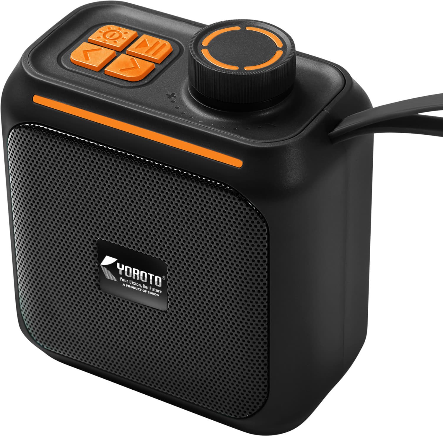 YOROTO High Power Wireless Speaker with Thunder Bass, HD Stereo Sound, 6H Playtime 12 W Bluetooth Speaker (Black, Orange, Stereo Channel)