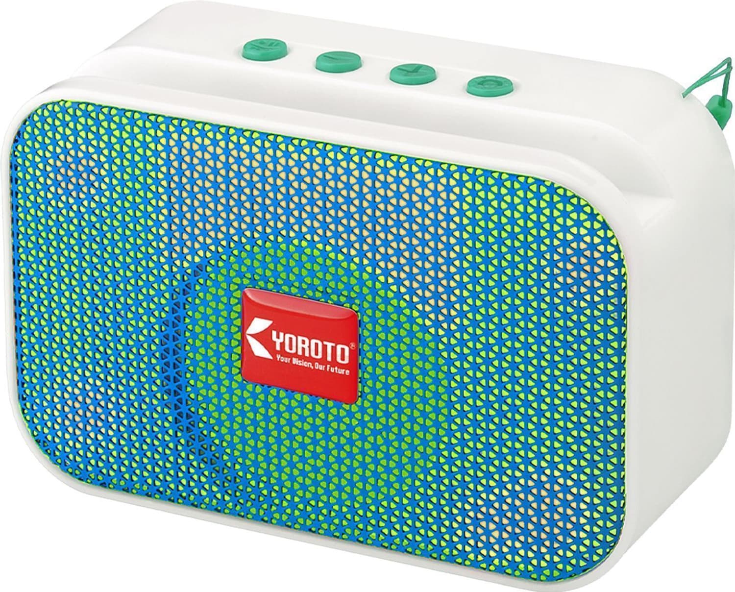 YOROTO Portable Speaker With Thunder Sound and High Bass 5 W Bluetooth Speaker (Green, White, Stereo Channel)