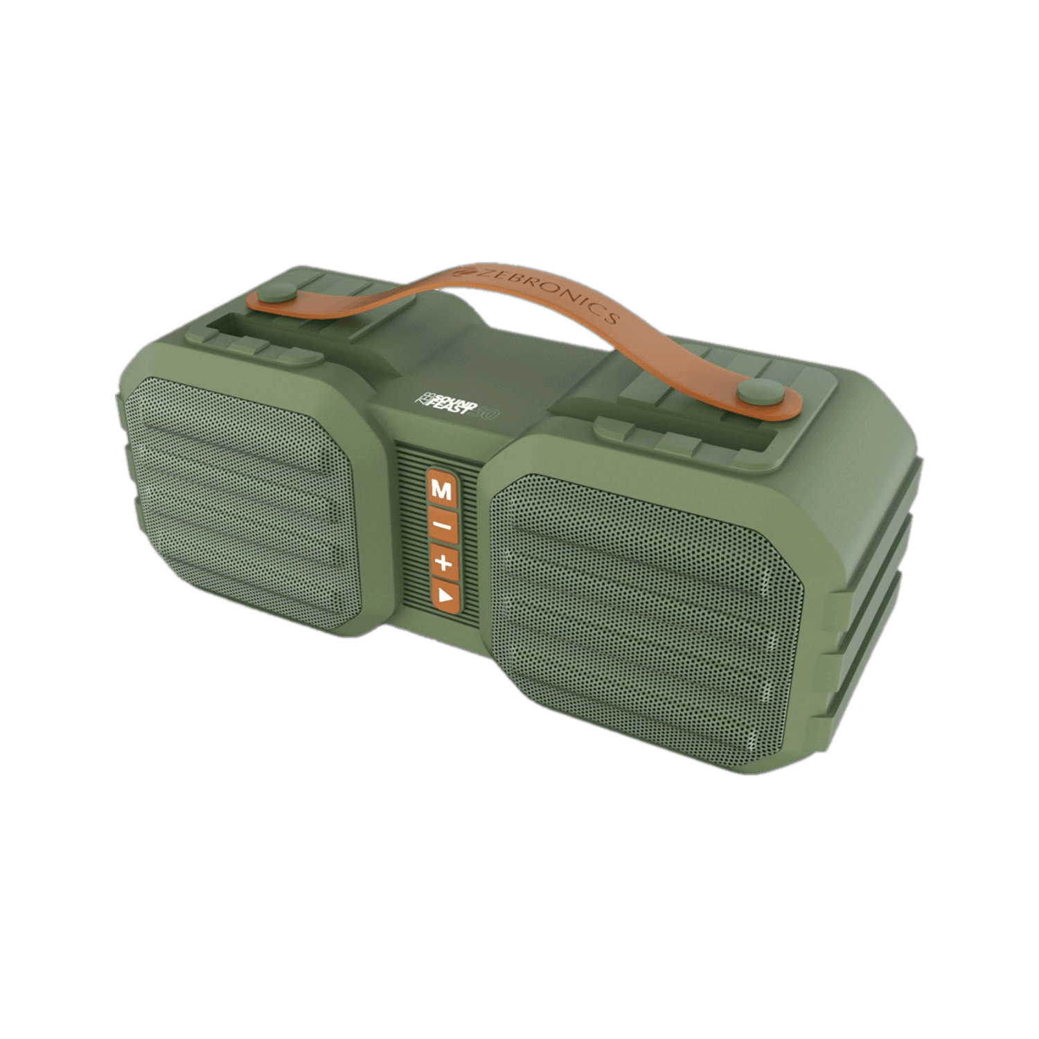 ZEBRONICS Sound Feast 50 14 W Bluetooth Speaker (Green, Brown, Mono Channel)