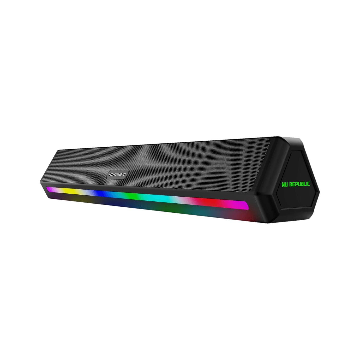 Nu Republic PartyBox 240 With 16 Hrs Playtime, Dual 52mm Dynamic Driver, Multi RGB LED Light 24 W Bluetooth Soundbar