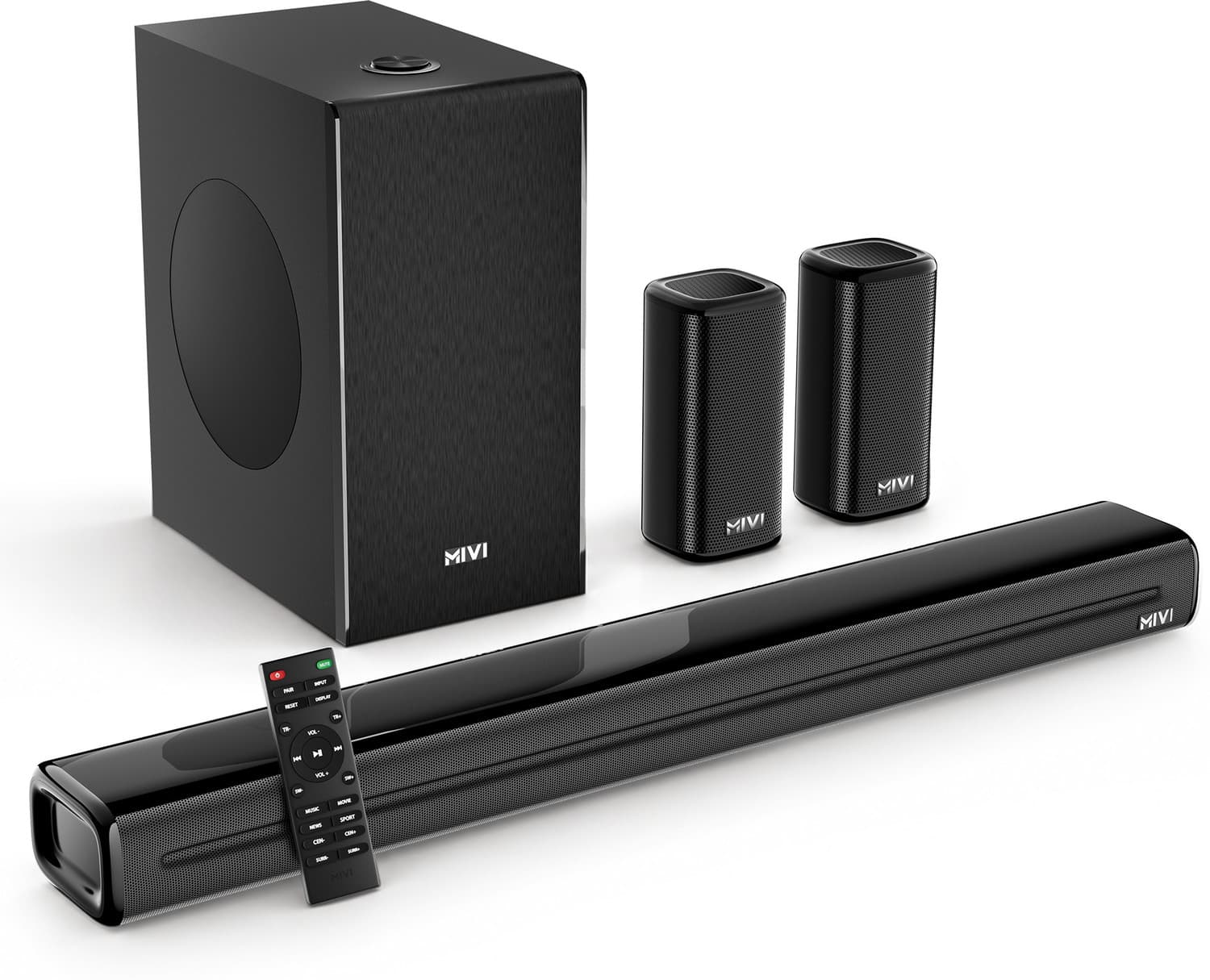 Mivi Fort H550 Soundbar, 550 Watts, 5.1 Channel, Multi-Input and EQ Modes, BT v5.1 550 W Bluetooth Soundbar