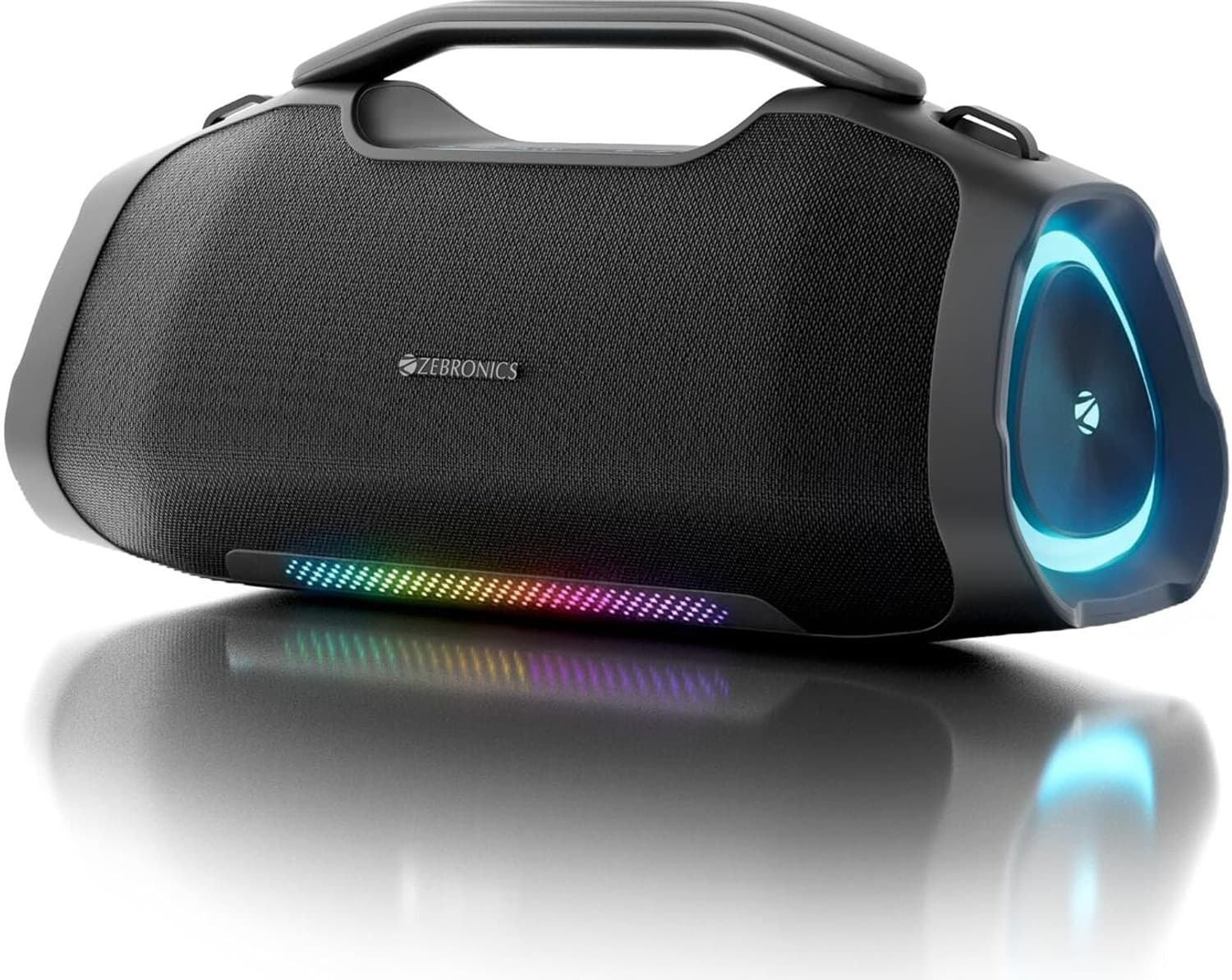 ZEBRONICS Sound Feast 550, Upto 5hrs Playback, Dual Drivers, Subwoofer, TWS, RGB, Type-C 75 W Bluetooth Party Speaker (Black, Stereo Channel)