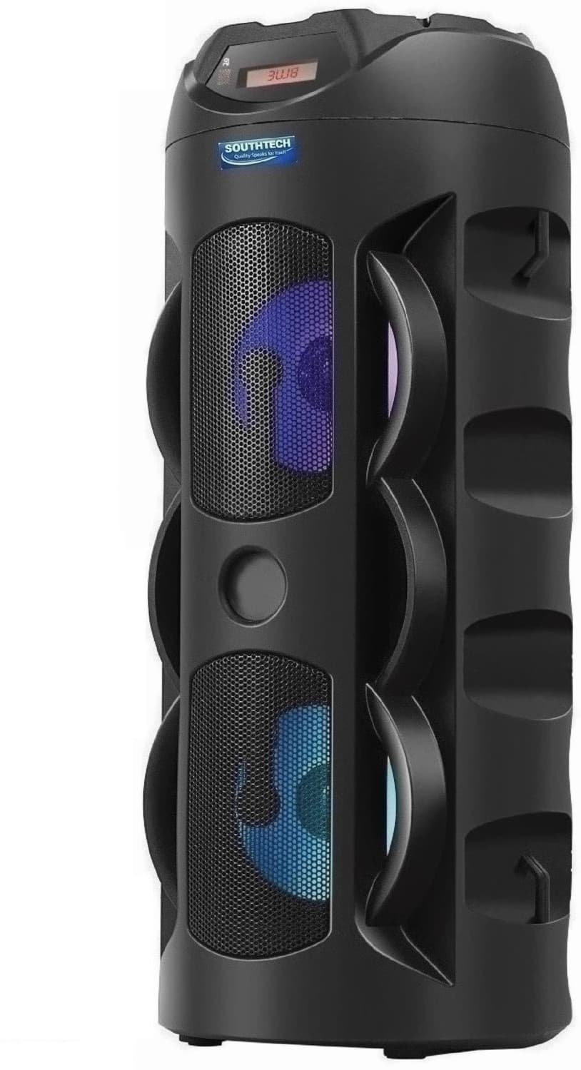 SOUTHTECH Thunder Bluetooth Party Tower Speaker|Dual Woofer|RGB Lights|Remote| 40 W Bluetooth Party Speaker (Black, TWS, USB,SD,AUX, Powerful Bass,Dan...