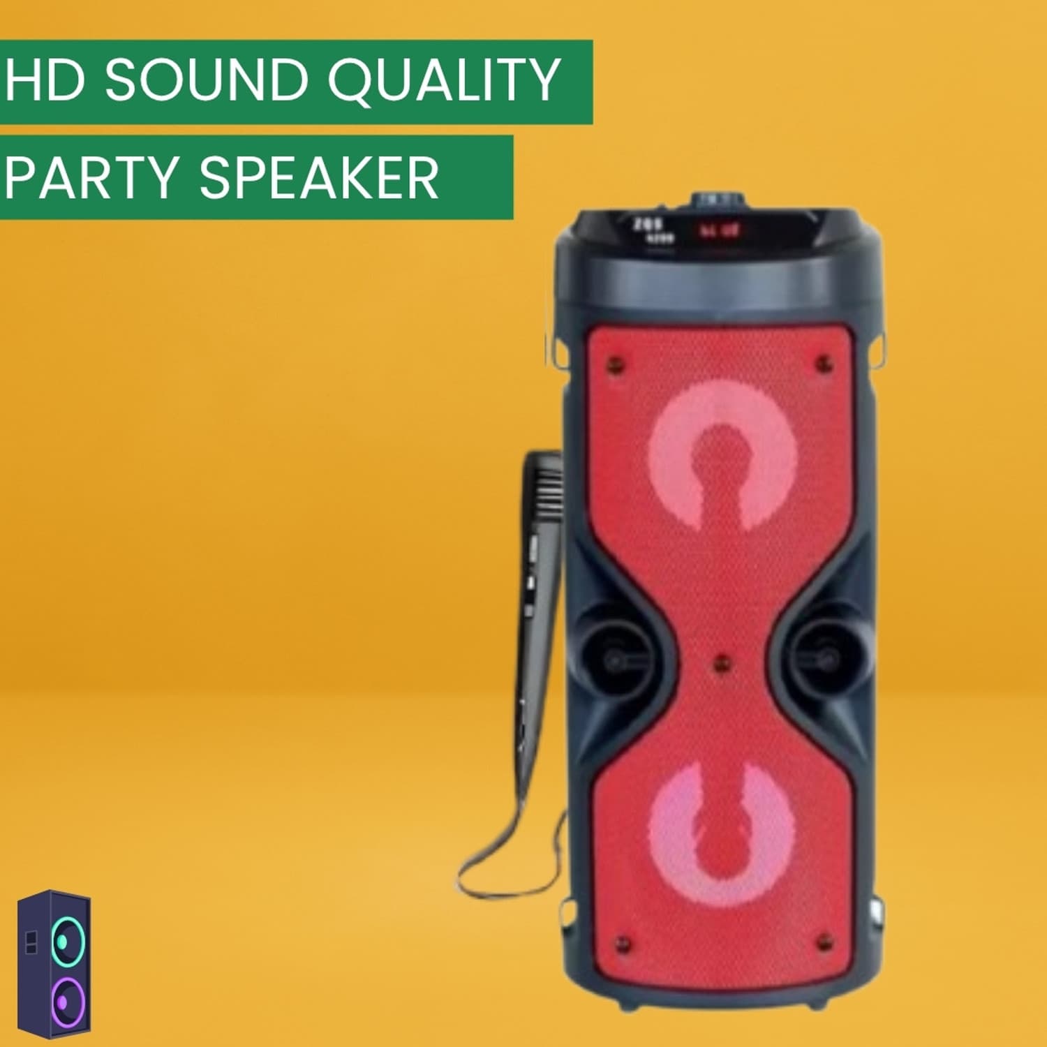 FRONY Thunder (WIRELESS BLUETOOTH PARTY SPEAKER) Stereo Sound With Karaoke MicW446 30 W Bluetooth Party Speaker (Black, 4.1 Channel)