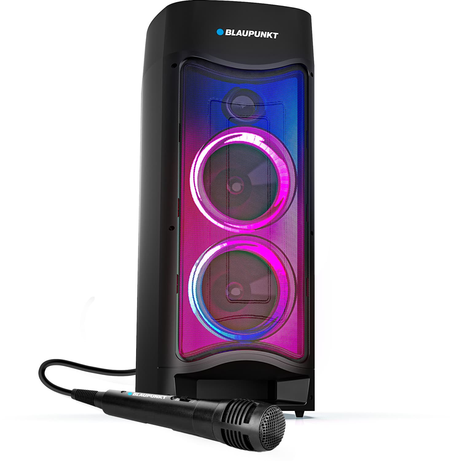 Blaupunkt Rock & ROLL PS75 Wireless BT Party Speaker,Dynamic RGB Lights, Karaoke with Mic, 75 W Bluetooth Party Speaker
