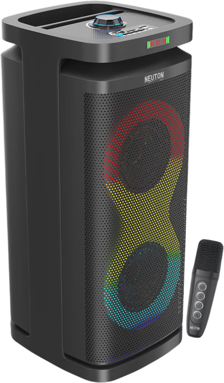 Neuton pro Party Speaker with Wireless Mic | Boom Box Speaker | RGB Lights | Deep Bass| 70 W Bluetooth Party Speaker (Black, 5.0 Channel)