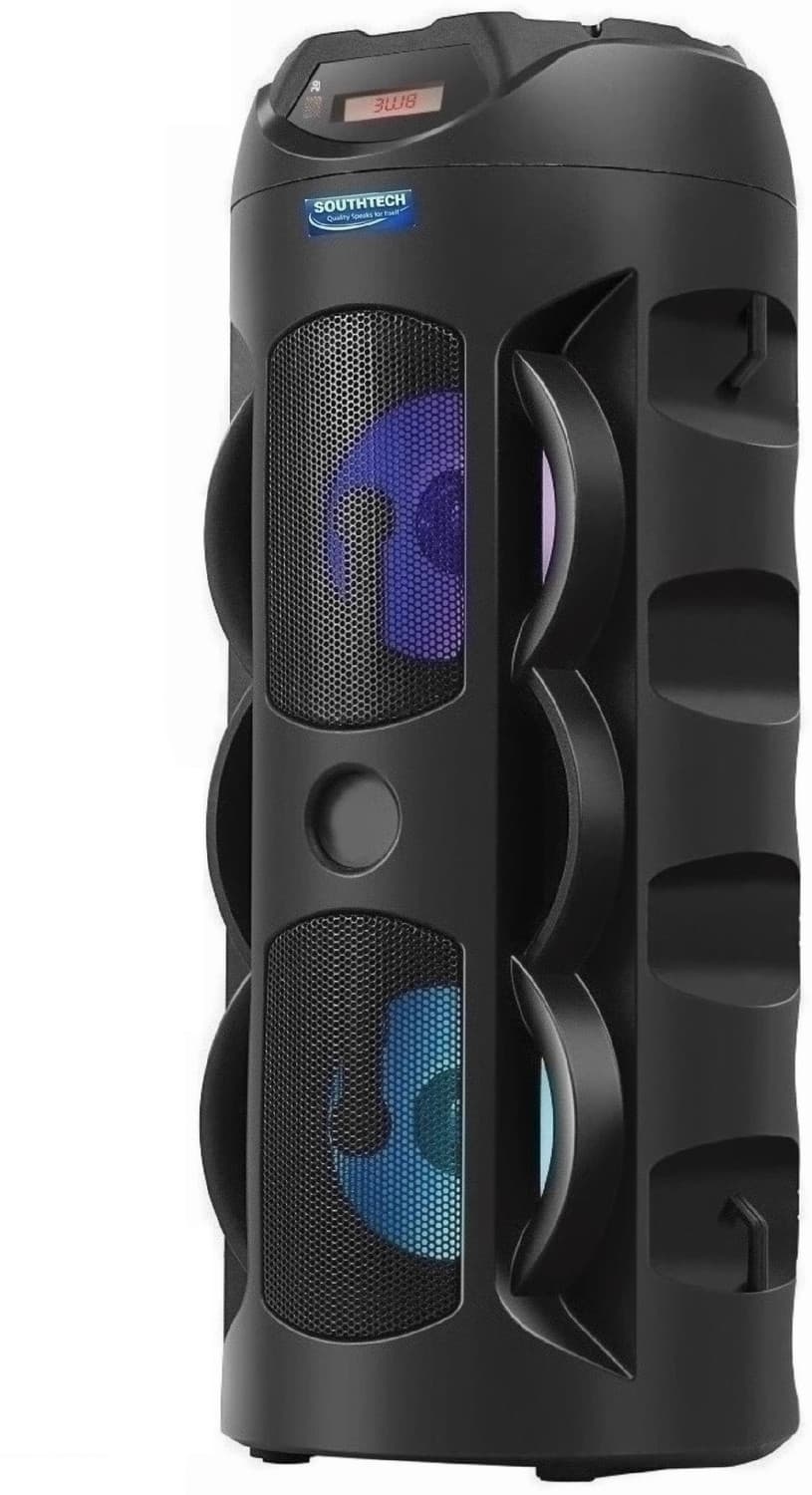 SOUTHTECH DHOOM Bluetooth Party Tower Speaker|Dual Driver|RGB Lights| 40 W Bluetooth Party Speaker (Black, Dual 4" Woofers, RGB Lights, Deep Bass, 2.0...