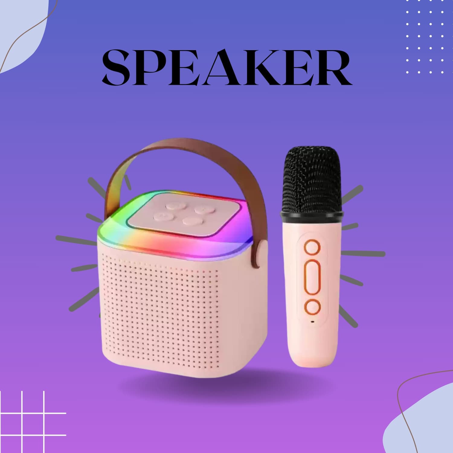 GUGGU 10W Bluetooth Speaker Wireless Karaoke Mic Speaker with RGB Light speakersVB311 10 W Bluetooth Party Speaker (Multicolor, 5.1 Channel)