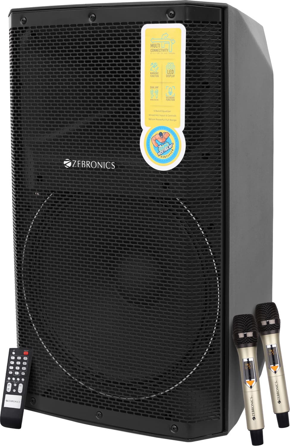 ZEBRONICS Zebronics - Epic Plus,BT v5.0 / USB / SD / FM / AUX / Mic Input,40W RMS 480 W Bluetooth Party Speaker