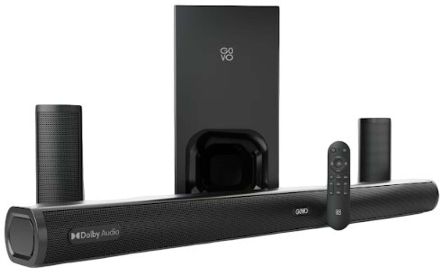 GOVO GOSURROUND 980 Dolby Digital wired Subwoofer 525 W Bluetooth Soundbar (Platinum Black, 5.1 Channel)