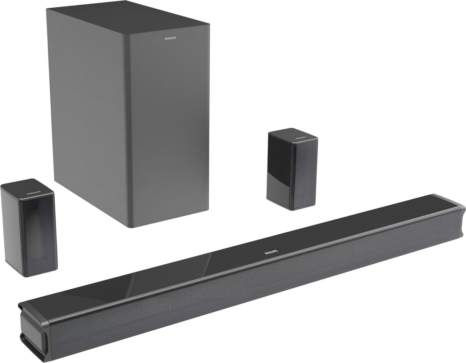 PHILIPS Philips TAB5651/94 8 Inch Subwoofer Bluetooth,HDMI ARC,USB&Optical Connectivity 600 W Bluetooth Soundbar (Black, 5.1 Channel)