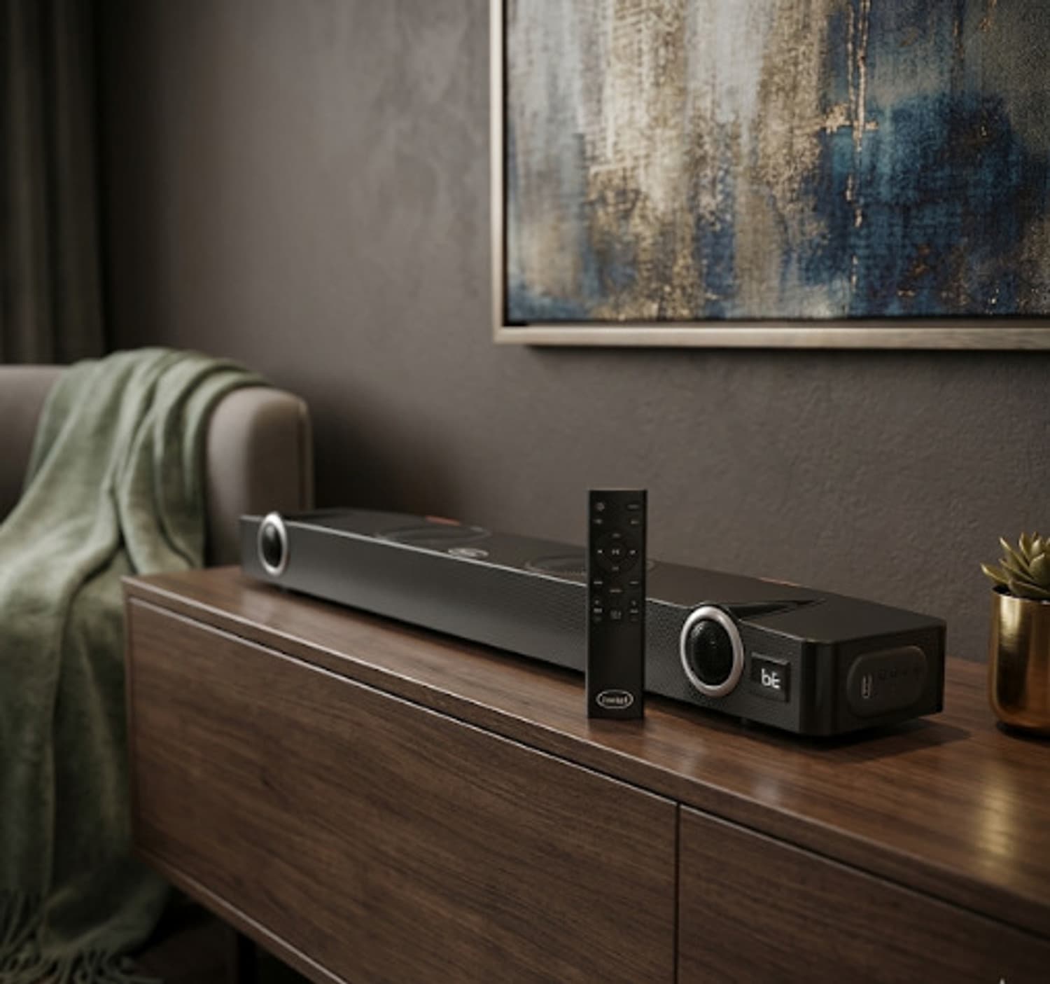 Iwai Thunder SBVB2000 with 2 Inbuilt Subwoofers, 4 EQ modes, HDMI(ARC) 200 W Bluetooth Soundbar