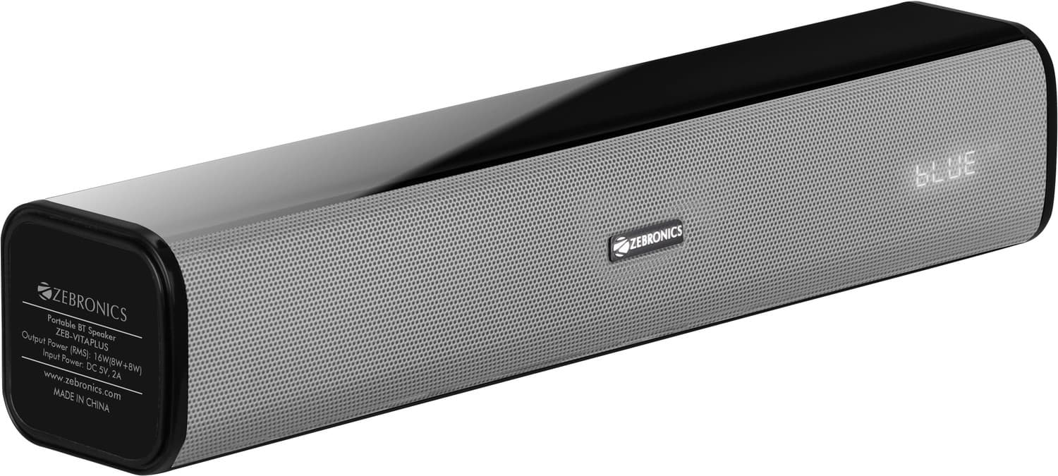 ZEBRONICS Zeb-Vita Plus 16 W Bluetooth Laptop/Desktop Speaker (Grey, Stereo Channel)