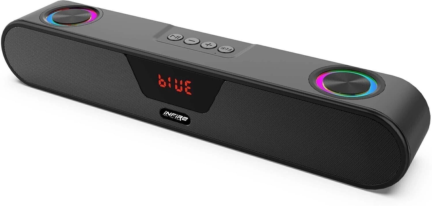 iNFiRe FireBar 20 upto 8 Hours PlayTime, Surrounding Sound, TWS With RGB Lights 20 W Bluetooth Soundbar