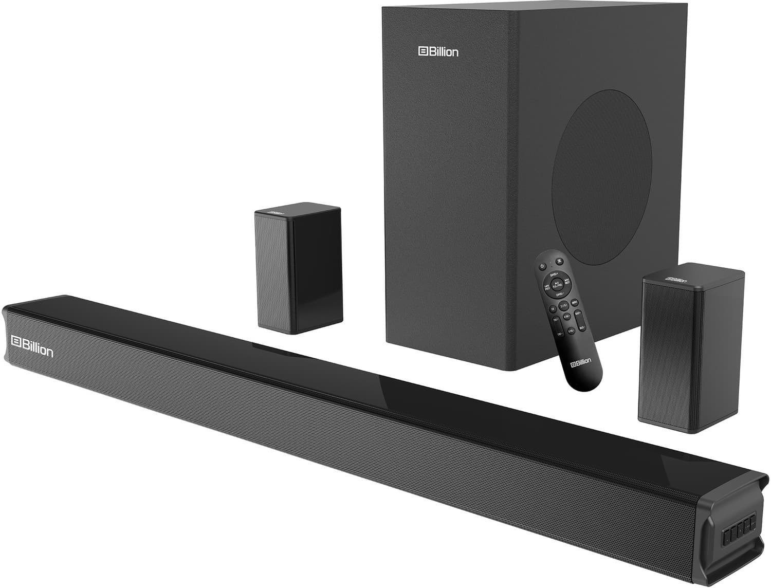 Billion Thunder 700 Watts Dolby Audio, 5.1 CH, Immersive cinematic experience, EQ Modes 700 W Bluetooth Soundbar (Black, 5.1 Channel)