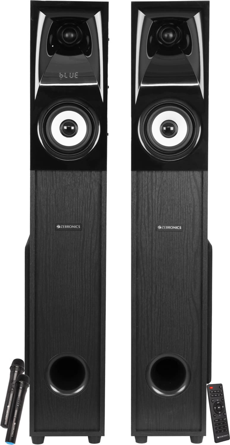ZEBRONICS Zeb HAMMER Deep Bass, 10" Subwoofers, 2x Wireless mic with Dual 160 W Bluetooth Tower Speaker
