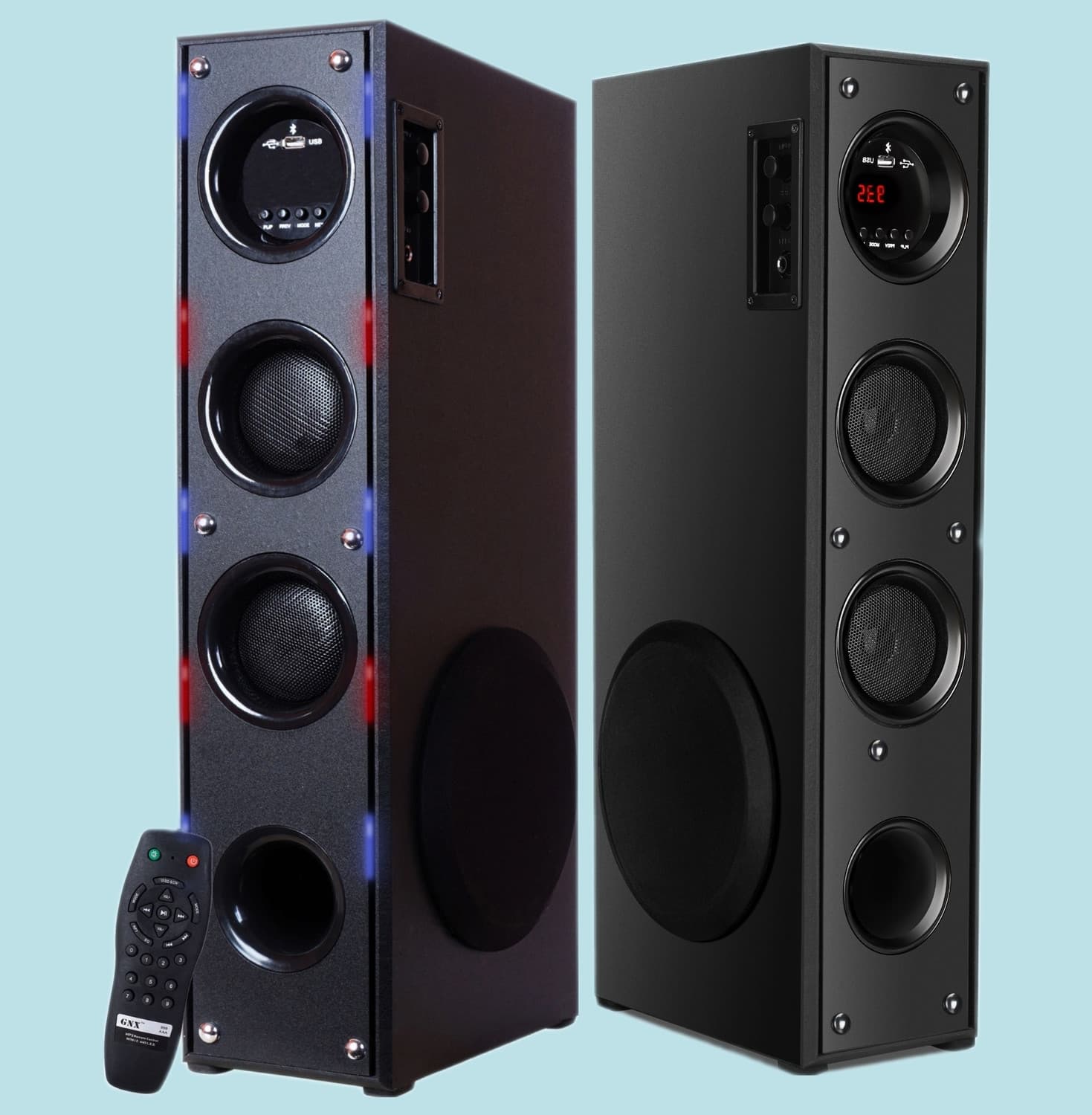 Quaranel 7HV-Tower Multimedia Speaker System Remote Control 110 W Bluetooth Tower Speaker