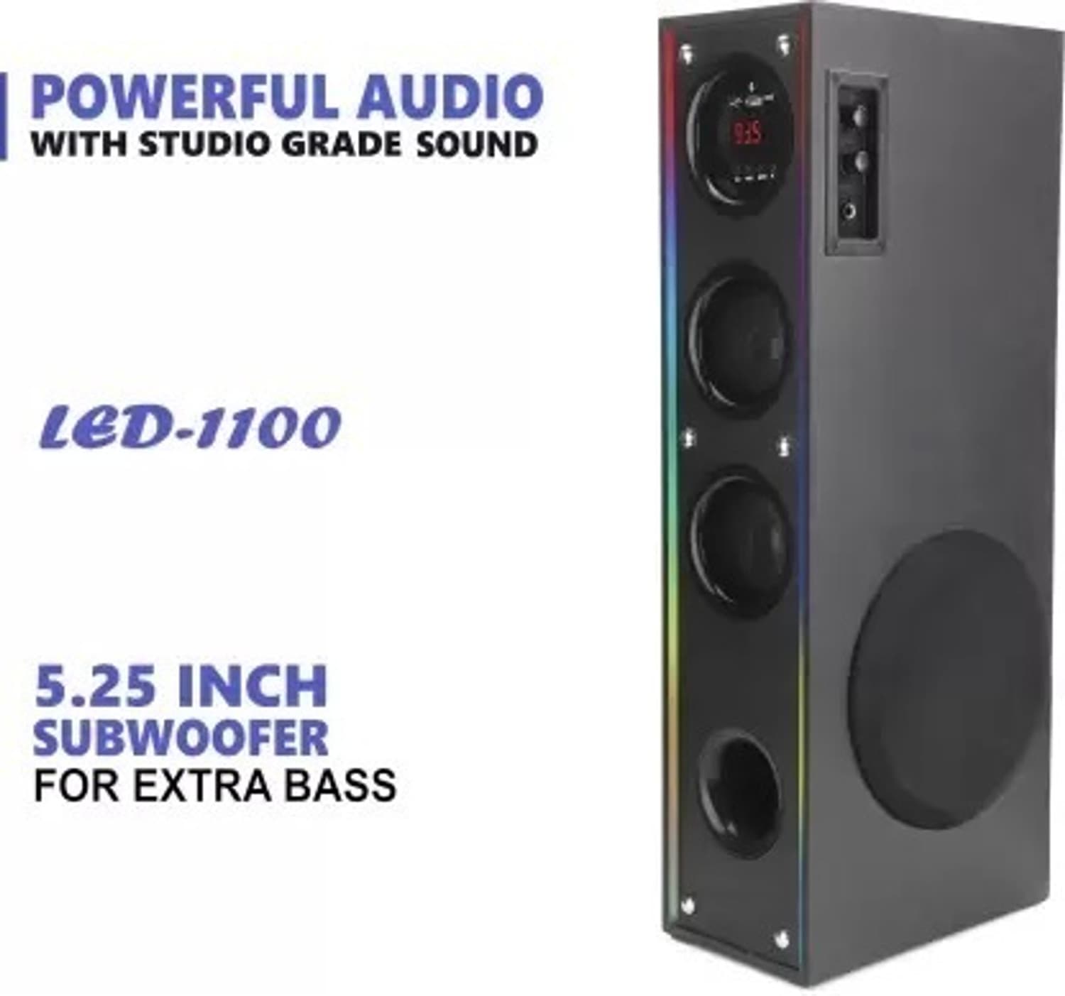 liluns DERTF-784 100 W Bluetooth Tower Speaker (Black, 3 Channel)