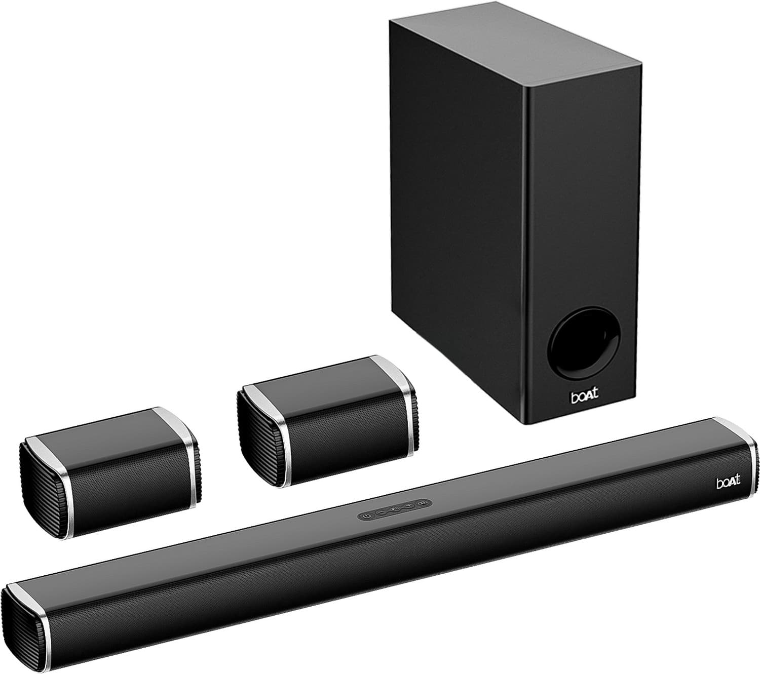 boAt Aavante Bar 2400 with Wired Subwoofer, 2 Rare Satellites & Cinematic Sound 180 W Bluetooth Soundbar