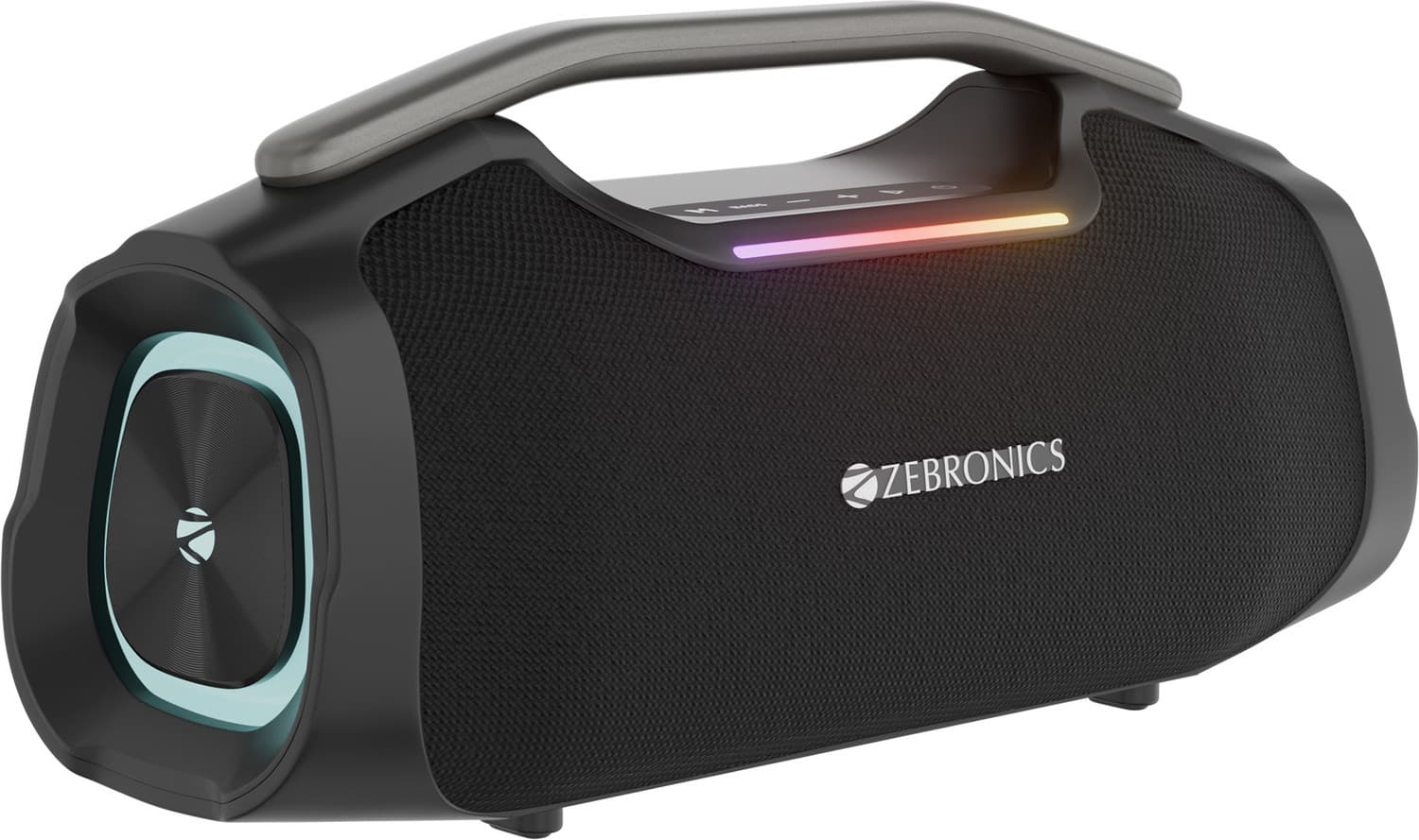ZEBRONICS Sound Feast 450, Upto 5hrs Playback, Dual Drivers, Subwoofer, TWS, RGB, USB, AUX 50 W Bluetooth Party Speaker (Black, Stereo Channel)