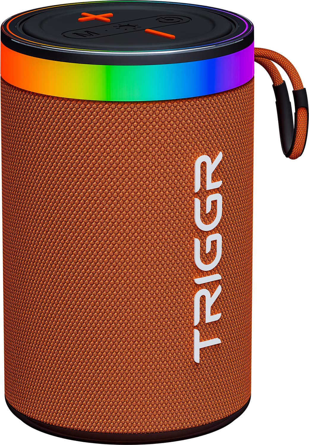 TRIGGR Roar 10 with RGB Lights, Fabric Exterior, TWS & FM Mode, 8H Playtime 10 W Bluetooth Speaker (Ember Orange, Mono Channel)