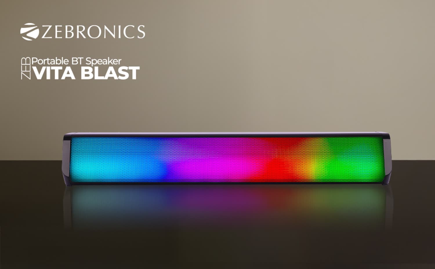 ZEBRONICS PSPK 22 (Vita Blast) Portable Soundbar with 15h of Playback, USB/mSD,AUX,FM,RGB 16 W Bluetooth Soundbar