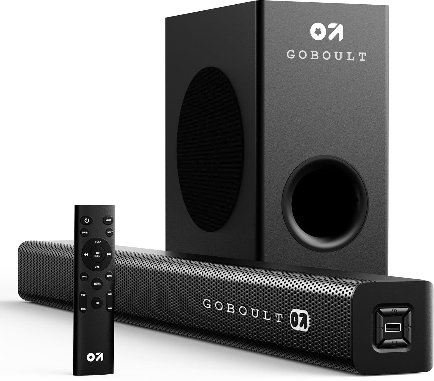 Boult Bassbox X160 2.1 Channel, 160W Power with Subwoofer, 3 EQ Modes, Remote Control 160 W Bluetooth Soundbar