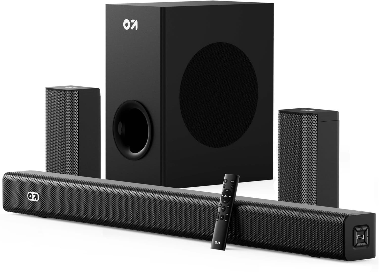 GOBOULT Bassbox X400 with Subwoofer, 400W Power, 5.1 Channel, 3 EQ mode 400 W Bluetooth Soundbar (Pure Black, 5.1 Channel)
