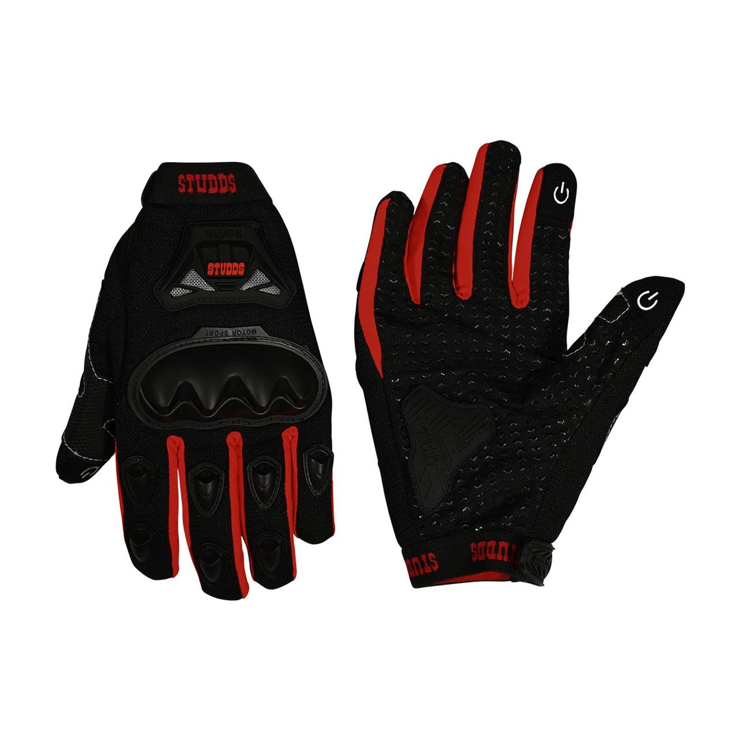 SMG 6 Full Finger Bike Riding Gloves with Touch Screen Sensitivity Riding Gloves Riding Gloves (Red)