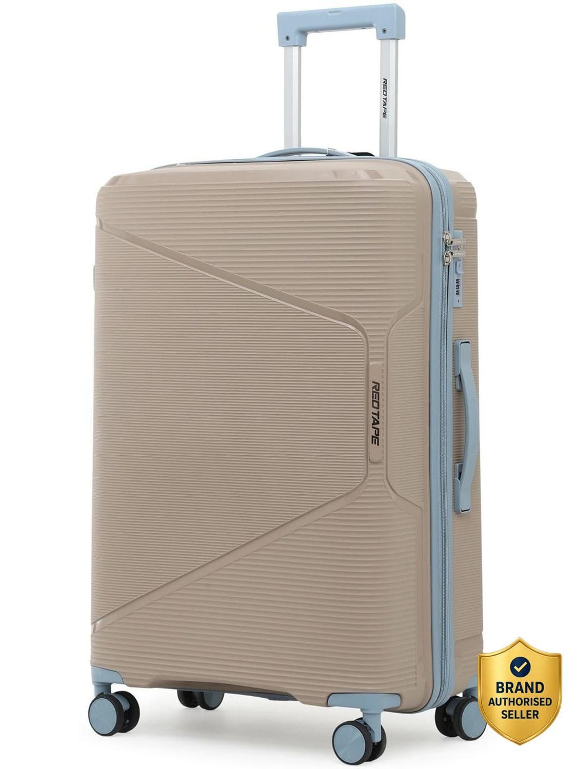 red tape unisex 100l polypropylene hard trolley bag mobile holder check in suitcase 8 wheels 28 inch