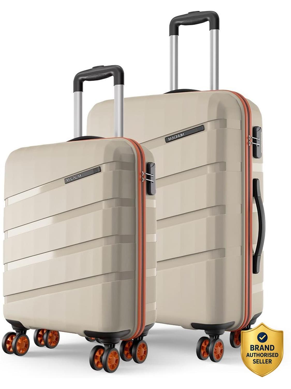 Hard Body Set of 2 Luggage 8 Wheels - Evolix 55/66 4W Luxury Beige - Beige