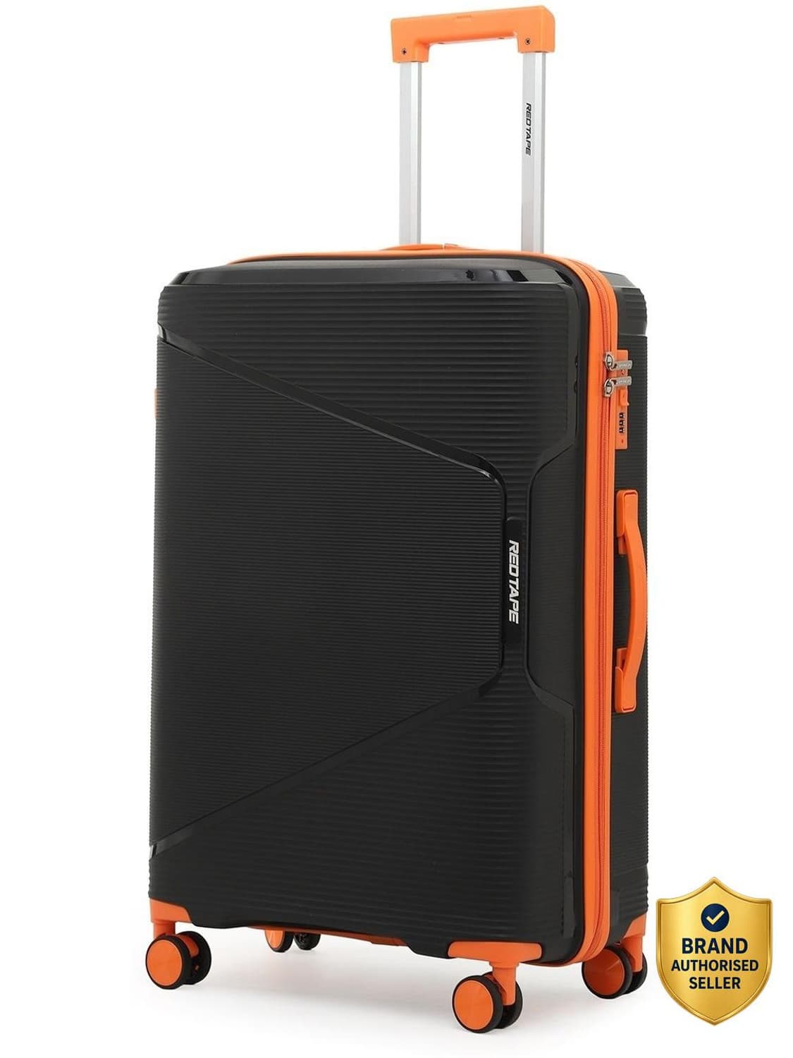 red tape unisex 100l polypropylene hard trolley bag mobile holder check in suitcase 8 wheels 28 inch