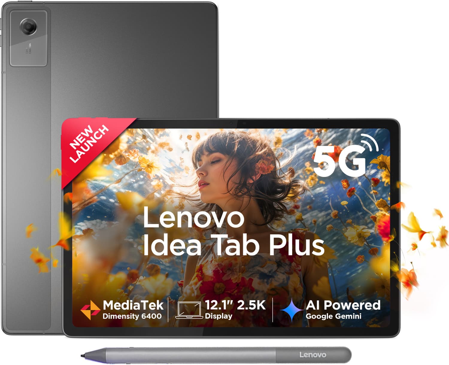 Lenovo Idea Tab Plus with Pen 8 GB RAM 256 GB ROM 12.1 inch with Wi-Fi+5G Tablet (Luna Grey)