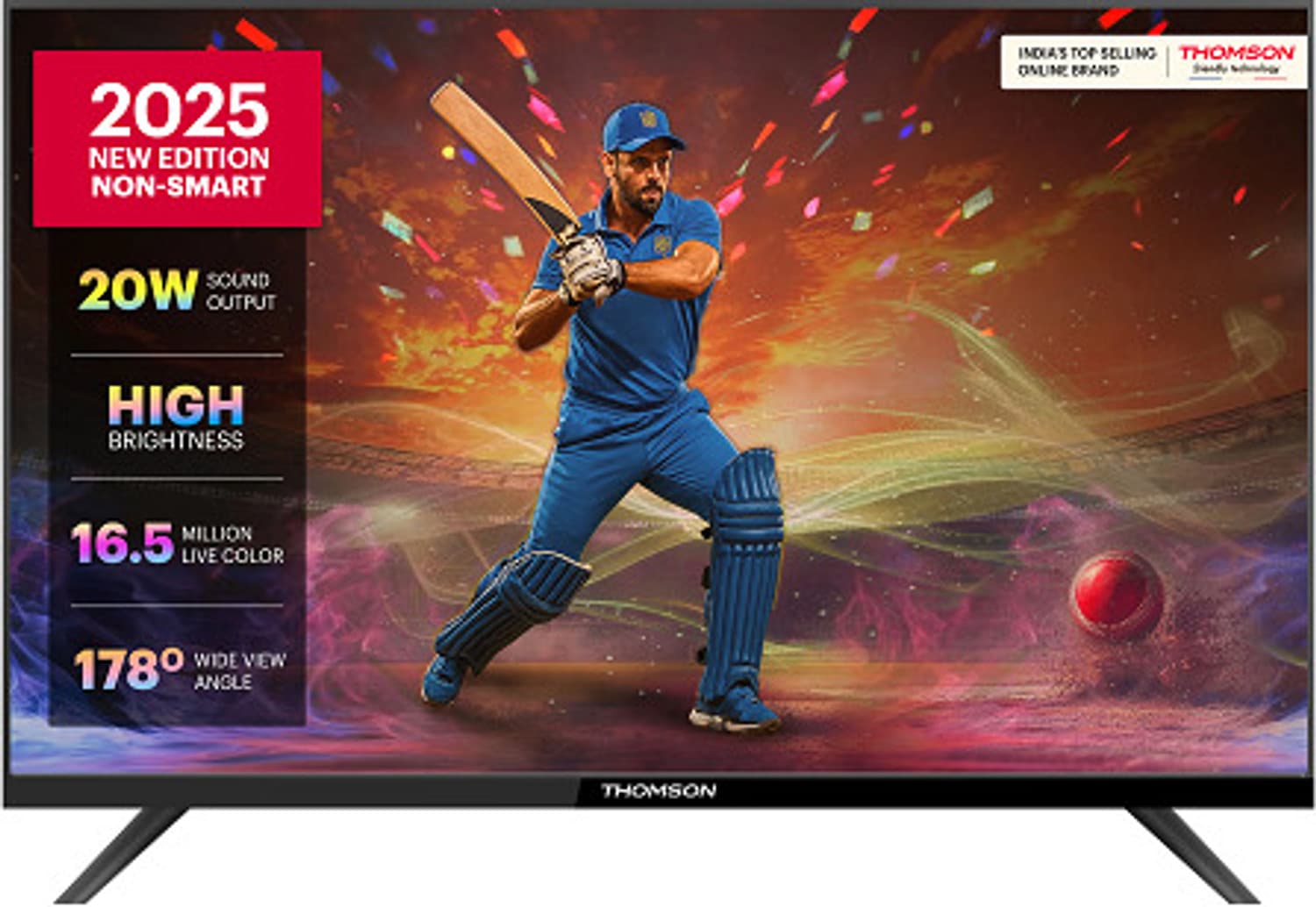 Thomson 60 cm (24 inch) HD Ready LED TV 2025 Edition with 20W Sound Output | 2 Speakers | Wide View Angle| Vivid Color | Bezel Design | Sports Mode
