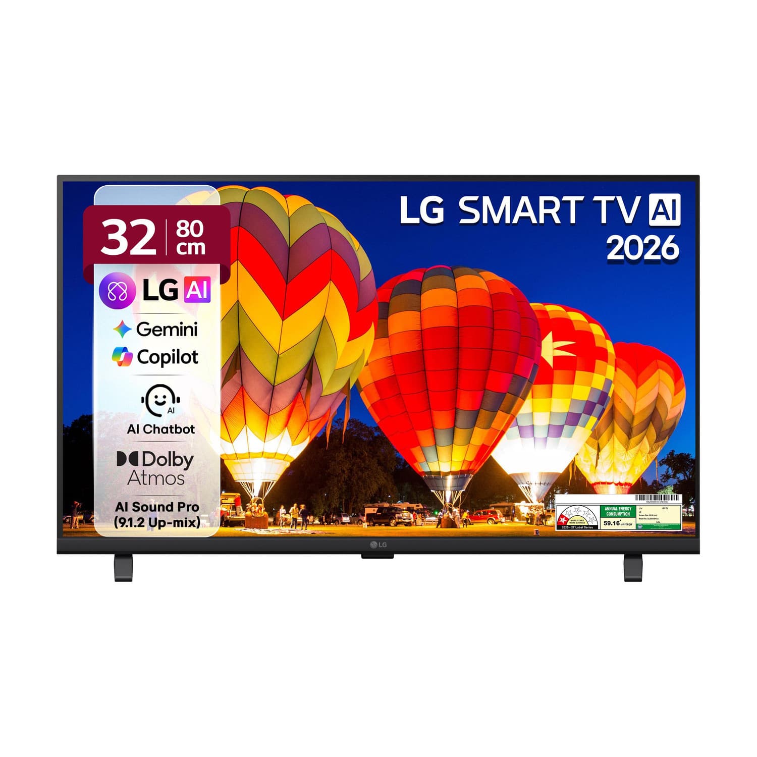 AI LB65 80 cm (32 inch) Full HD LED Smart WebOS TV 2026 Edition with Dolby Atmos, AI Magic Motion Remote, Multi AI (Google Gemini & MS Copilot), with ...