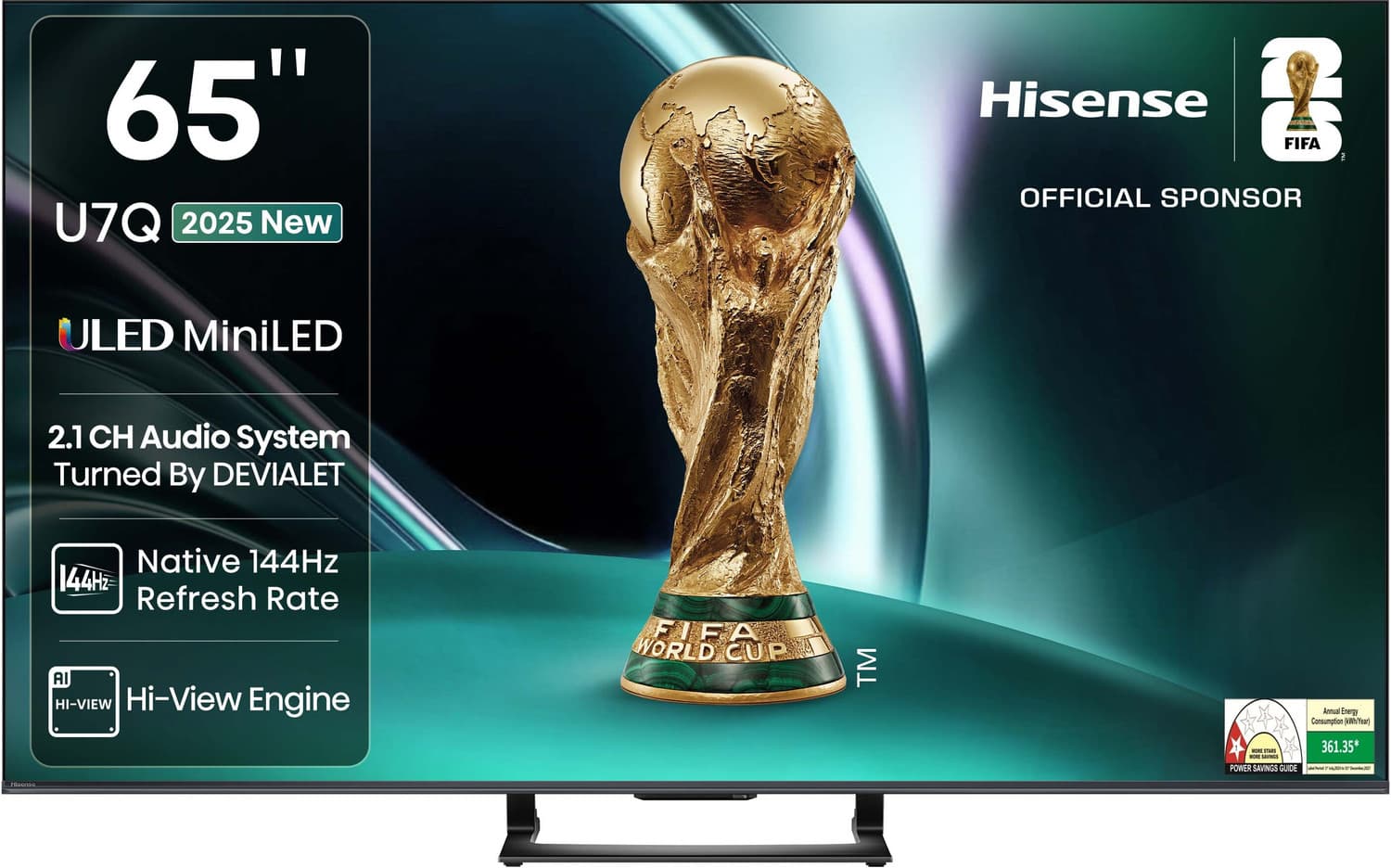 Hisense 65U7Q 165 cm (65 inch) Ultra HD (4K) Mini LED Smart VIDAA TV 2025 Edition