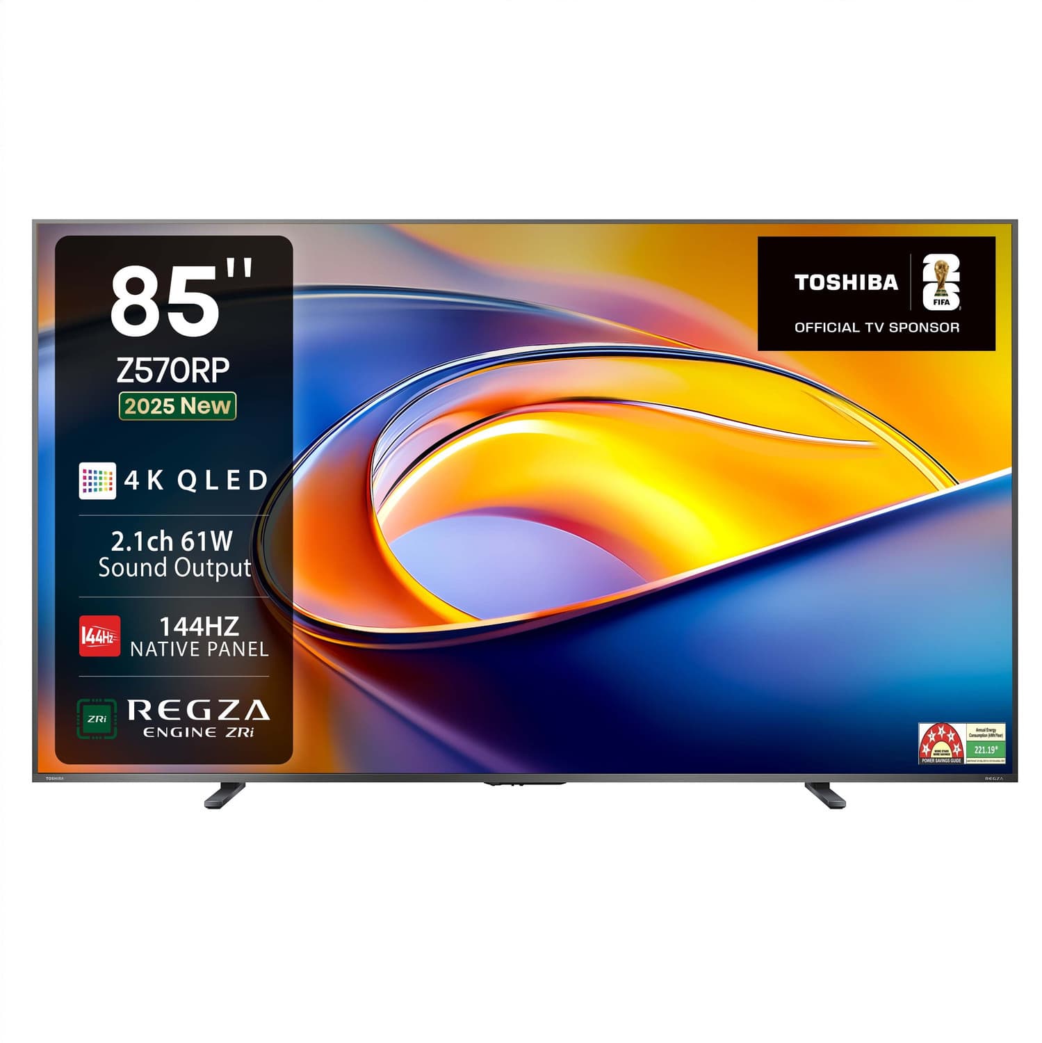 TOSHIBA 85Z570RP 215 cm (85 inch) QLED Ultra HD (4K) Smart VIDAA TV 2025 Edition with 2.1CH REGZA powerful Sound, 144Hz Native Panel andHands-free Voi...